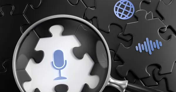 Voice search optimization services puzzle concept